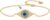 Cicy Bell Evil Eye Bracelets 18k Gold Plated Turquoise Zirconia Link Bracelets Trendy Jewelry Gift for Women Adjustable 5.9″ with 1.9” Extender