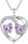 CRMAD Birthstone Necklace for Women Heart Pendant Jewelry Anniversary Birthday Gifts for Women Wife Mom Lady Daughter