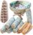 White Sage Smudge Kit with Palo Santo, Abalone Shell, Feather | 6 White Sage Bundles 4″, 6 Palo Santo Sticks 4″, Abalone Shell & Tripod Stand, Feather 7+ inch, Instructions Included
