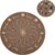 INFUNLY Moonphase Crystal Grid Wood Board, 9.84×9.84inch, Flower of Life Sacred Geometry, Lotus Grey Crystal Tray, Round Solid Coaster for Jewelry, Rocks, Home Decor