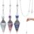 Sibba 3Pcs Pendulum Crystal, Healing Crystal Amethyst Aquamarine Lapis Lazuli Pendulums for Witchcraft Supplies and Divination, Spiritual Pointed Crystals for Dowsing, Meditation, Chakra Healing