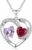CRMAD Birthstone Necklace for Women Heart Pendant Jewelry Anniversary Birthday Gifts for Women Wife Mom Lady Daughter