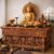 Tribe Azure Fair Trade Small Altar Table, Meditation Table Altar, Small Puja Table, Meditation Altar Wood Wiccan Buddhist, Tea Japanese, Low Side Dragon (Large)