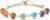 Jovivi 7 Chakra Stones Bracelets for Women Adjustable 14K Gold Wire Wrapped 8mm Natural Round Gemstone Beads Reiki Healing Crystal Ankle Bracelet Yoga Energy Jewelry