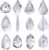 H&D Pack of 12 Clear Crystal Chandelier Lamp Lighting Drops Pendants Balls Prisms Hanging Glass Prisms Parts Suncatcher Home/House Decor