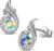 Kate Lynn Rise From the Ashes Sterling Silver Phoenix Earrings | Stud Earrings with Crystals from Austria, Packaged with Jewelry Box, Birthday Gifts for Women, Symbol of Luck and Renewal