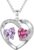 CRMAD Birthstone Necklace for Women Heart Pendant Jewelry Anniversary Birthday Gifts for Women Wife Mom Lady Daughter
