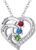 Personalized Name Mothers Necklace with 2-6 Birthstones 925 Sterling Silver Necklace for Women Mothers Day Christmas Gift for Mom Wife Grandma