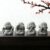 4Pcs Baby Buddha Statue Set, 2 Inch Mini Zen Monk, Sandstone Buddha for Desk Decor, Laughing Buddha for Good Luck, Car Dashboard, Home & Living Room Decor with Blessing Amulet