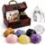Crystals and Healing Stones, 9 Pcs Healing Crystals Set, 7 Chakra Crystal Stones Set Real Natural Selenite Pyramid Reiki Raw Rock Energy Protection Meditation with Wooden Box, Crystal Gifts for Women