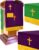 Cutecrop Set of 3 Reversible Parament Set Clergy Table Runner Bookmark Altar Cloth Pulpit Scarf with Gold Cross Church Pulpit Accessories for Christian Sanctuary Gift(Green and Purple)