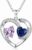 CRMAD Birthstone Necklace for Women Heart Pendant Jewelry Anniversary Birthday Gifts for Women Wife Mom Lady Daughter