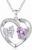 CRMAD Birthstone Necklace for Women Heart Pendant Jewelry Anniversary Birthday Gifts for Women Wife Mom Lady Daughter