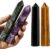 4Pcs 5.9 Inch Natural Crystal Obelisk Tower Set, Polished Hexagonal Point Wand, Obsidian Labradorite Amethyst Tiger’s Eye Stone, Reiki Healing Crystal Obelisk Statue, Home Desktop Decor Spiritual Gift