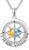 Compass Birthstones Necklace for Women, Exquisite S925 Necklace Anniversary Birthday Gifts for Wife Her Double Birthstone Pendant Jewelry ‘I’d be Lost Without You’