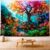Delur Forest Tapestry Tree of Life Fantasy Tropical Rainforest Tapestry Wall Hanging Colorful Nature Mystical Landscape Psychedelic Spiritual Headboard for Bedroom Living Room Home Decor (51.2″ x 59.1″)