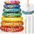 10 Pcs Singing Bowl Cushion Set 7 Silk Cloth O Ring with 3 Crystal Singing Bowl Mallet Include Solid and Hollow Stick Wood Handle Rubber Mallet for 6-12″ Tibetan Sound Meditation(Rainbow)