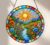 Stained Glass Window Hanging, Scenery Sun Catchers Stained Glass Panels for Indoor Windows Wall Art Decor, Birthday Gift for Mom Women Wife Men Lovers (7.87inch)