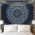Black Blue Mandala Tapestry Wall Hanging Vintage Tapestries Aesthetic Hippie Wall Decor Bohemian Wall Art Boho Home Decoration for Bedroom,Living Room,Dorm