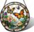 DASTOLL Stained Glass Window Hanging, Butterflies Flying in the Sky Suncatcher for Doors Home Sun Catchers Decoration and Christmas, Mother’s Day Birthday Gifts for Women, Men, and Mom 7.8 in