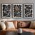 Framed Black and White Abstract Wall Art, 3 Piece Black Boho Floral Botanical Canvas Prints Painting for Living Room, Mid Century Modern Flower Artwork for Bedroom Hallway Office Home Decor, 16×24