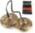 Boao Tibetan Bells Tingsha Cymbals Meditation Chime Bells with Tibetan Drawstring Cloth Bag, 6.3 cm Yoga Finger Meditation Chime for Percussion Instrument(Om Mane Padme Hum Symbols Embossed)