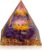 Hopeseed Orgone Crystal Pyramid for Positive Energy, Flower of Life Orgonite Amethyst Healing Crystals Pyramid for Reduce Stress Chakra Healing Meditation Attract Lucky, with 2 White Crystals Stones
