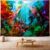 Delur Forest Tapestry Waterfall Mountain Rainforest Sunset Nature Tree Tapestry Wall Hanging Scenic Tropical Landscape Natural Sunrise Headboard for Bedroom Living Room Home Decor (51.2″ x 59.1″)