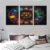 Boho Zodiac Star 3 Piece Canvas Wall Art, Framed Triptych Prints for Living Room Bedroom Office Decor Modern Gallery Wrapped Multi-Panel Artwork Ready to Hang 12x18in