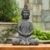 LuxenHome Large Buddha Statue Outdoor and Indoor, 22″ Fiber Stone Meditating Buddhas Garden Statues Outdoor, Zen Buddha Garden Sculptures & Statues, Outdoor Statues for Patio, Backyard Deck
