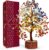 Chakra Tree of Life Birthday Gifts for Women, Mom, Sister, Friends, Handmade Healing Crystal Tree Brings Money, Positivity & Good Luck, Boho Home, Room and Office Desk Decor, Unique Return Gift