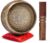 Premium Tibetan Singing Bowl Set – Handmade in Nepal Sound & Meditation Bowl – Spiritual Decor for Yoga, Wellness Spaces & Relaxation by Himalayan Bazaar (Brown & Red)